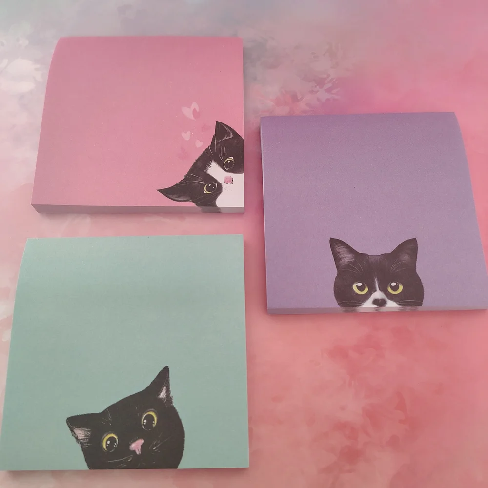 3- Cute Cat Sticky Note Packs